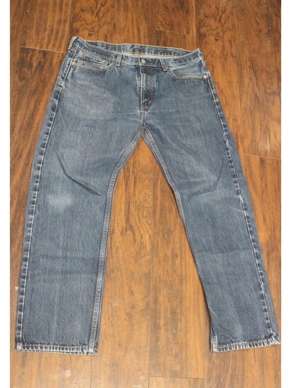 Mens Levis 505 Regular Fit Jeans 36x30 Dark Wash Denim Straight Leg